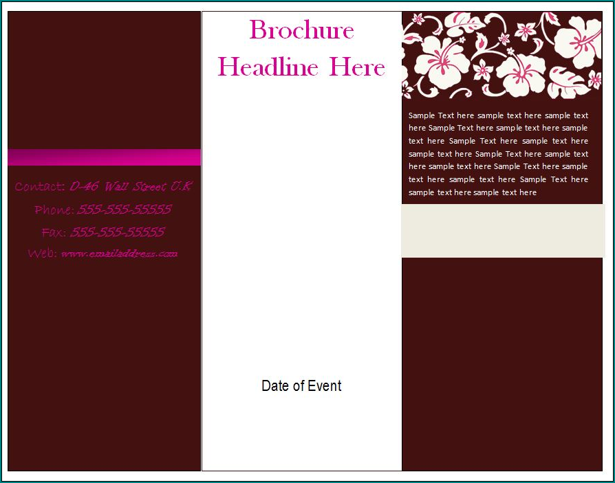 Example of Pamphlet Template