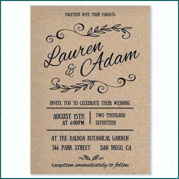 Example of Rustic Wedding Invitation Template