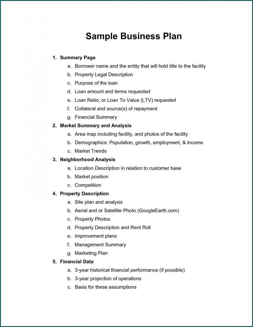 Example of Startup Business Plan Template