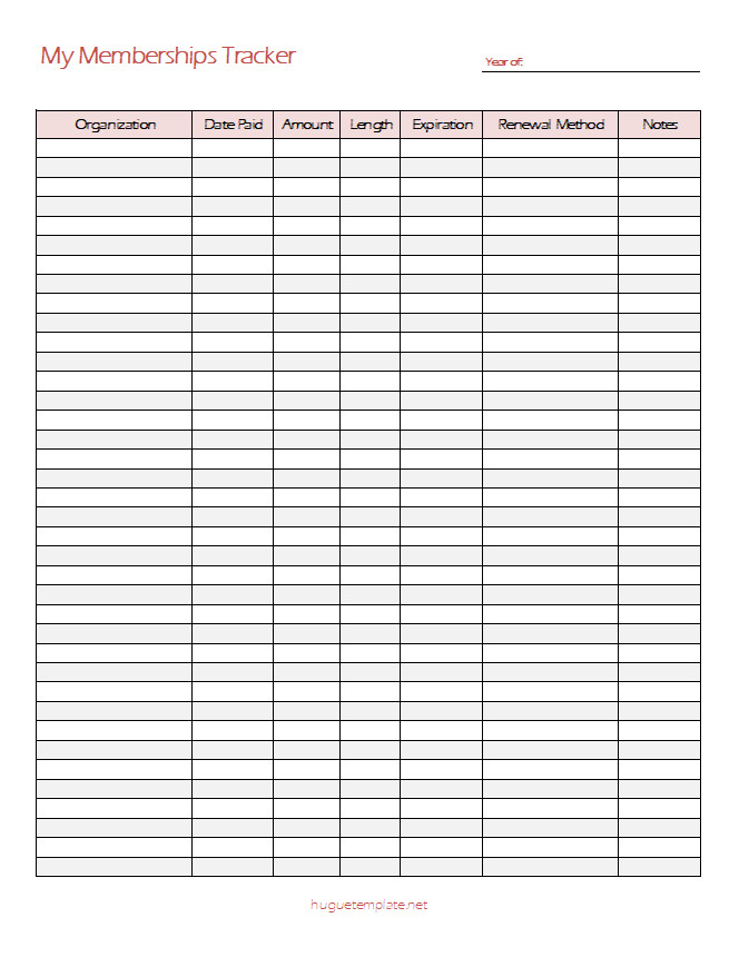 Membership Database Template with fields for member names, contact information, and membership status.