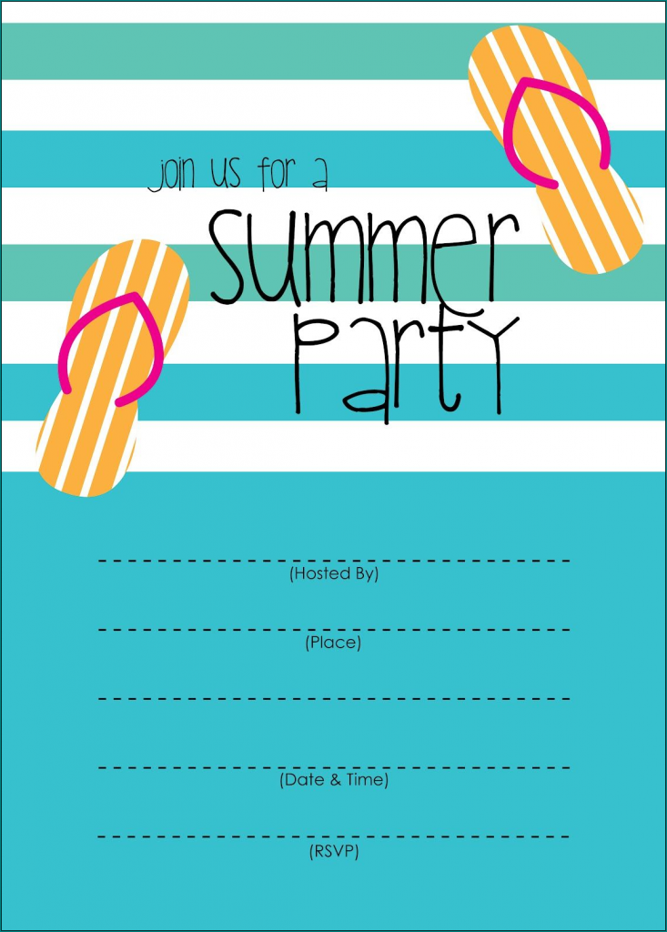 Pool Party Invitation Template Sample 733x1024