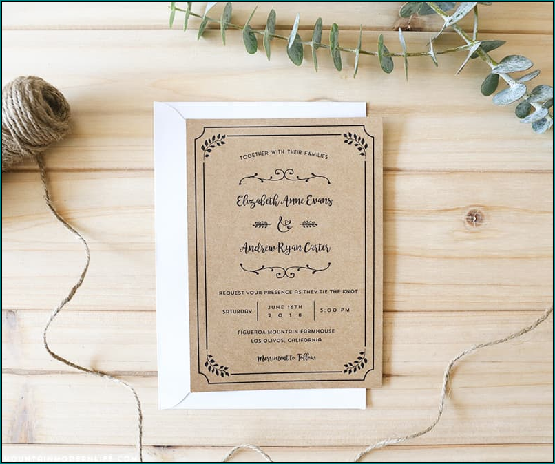 Rustic Wedding Invitation Template Example