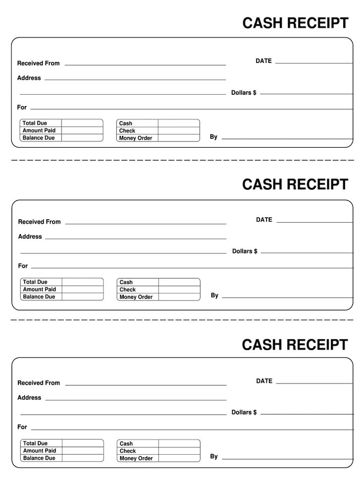 Sample of Blank Receipt Template