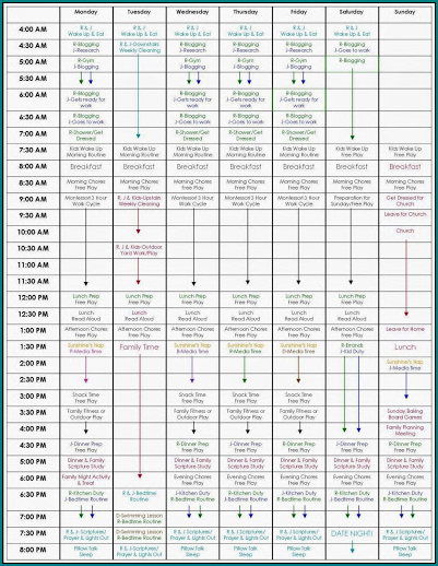 Sample of Preschool Daily Schedule Template