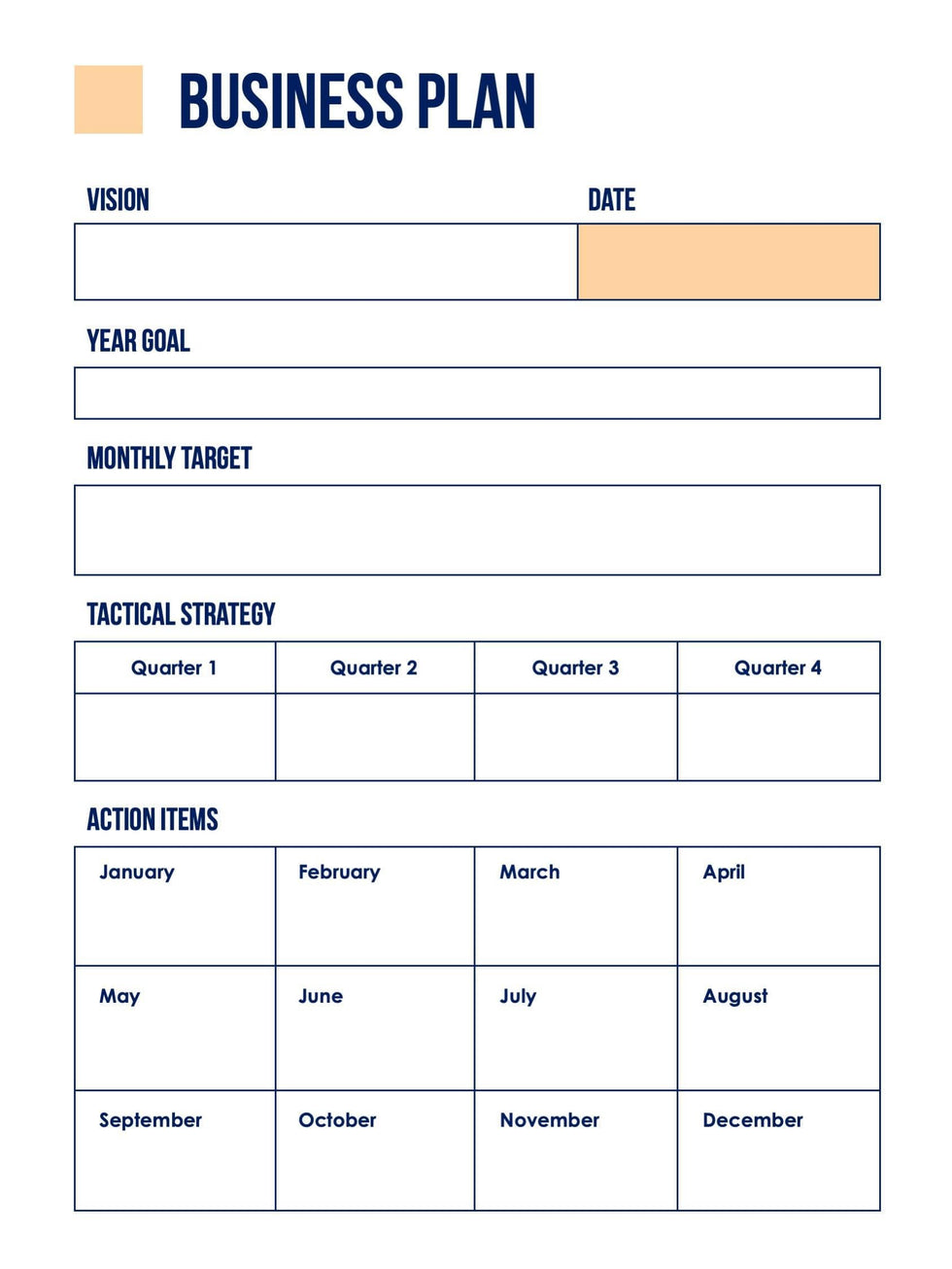 Simple Business Plan Template Sample