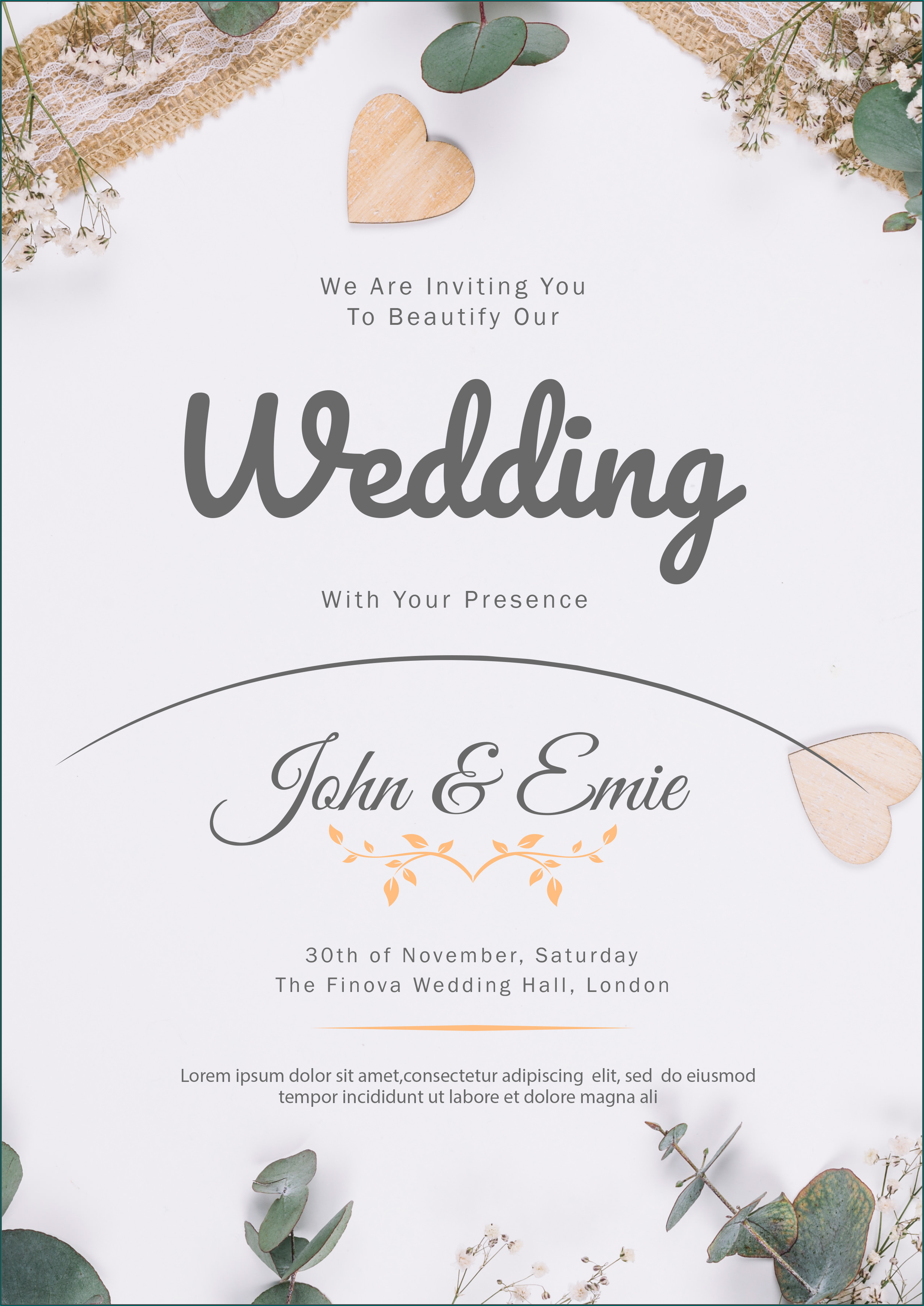 Wedding Invitation Template Example