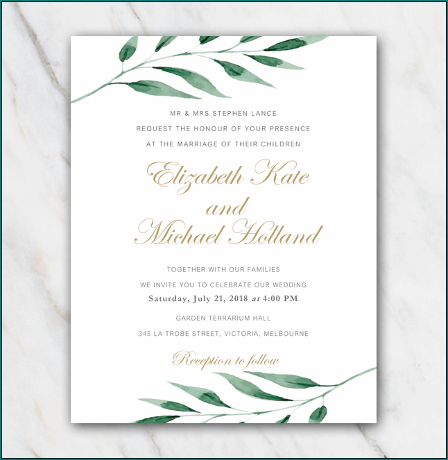 Wedding Invitation Template Sample