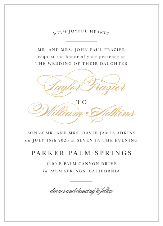 Wedding Invitation Wording Template Example