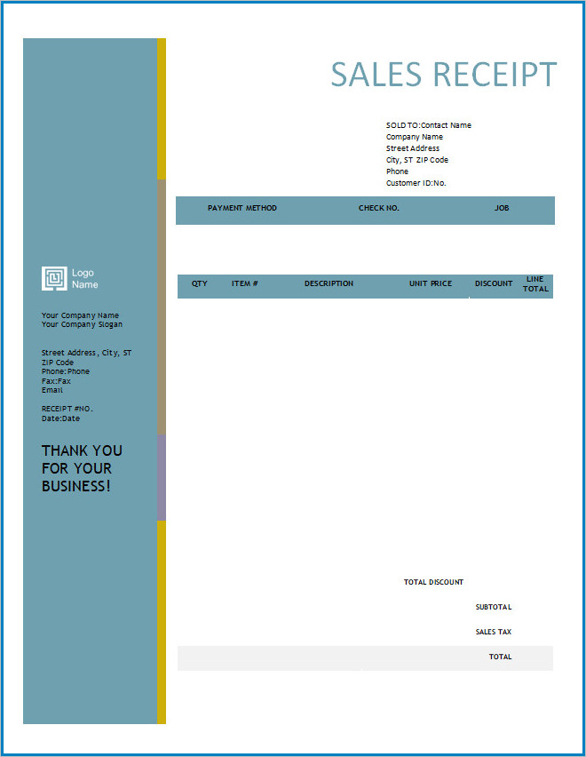 blank receipt template